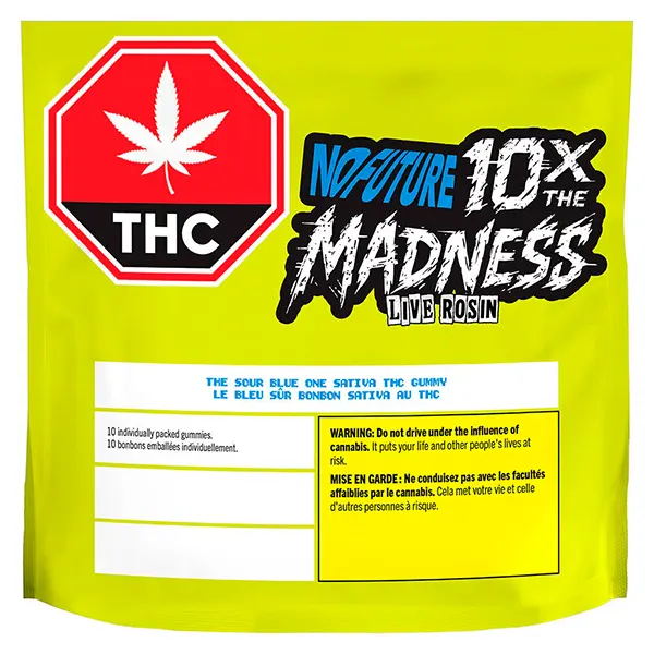 10X the Madness: The Sour Blue One - Live Rosin Sativa (Gummies) by No Future