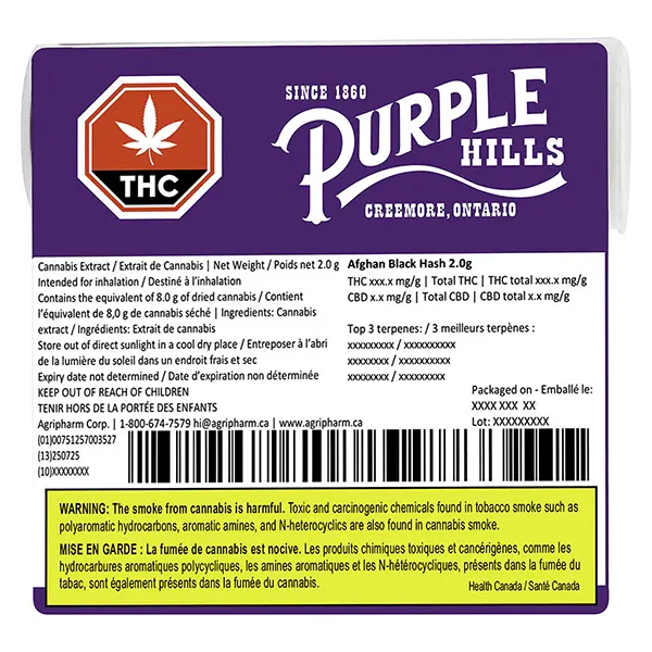 Image for Afghan Black Hash, cannabis all products by Purple Hills