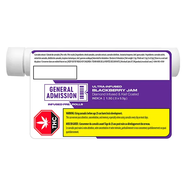 Blackberry Jam Diamond Infused Pre-Roll (Pre-Rolls) by General Admission