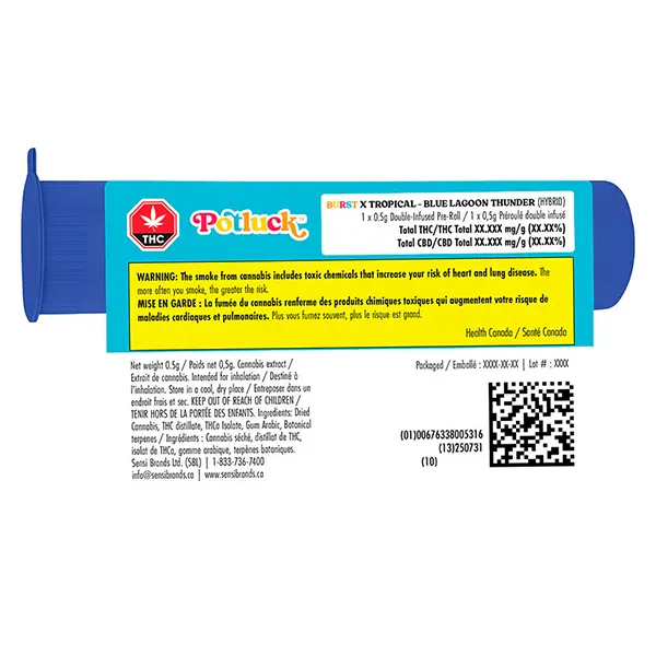 Image for Blue Lagoon Thunder Infused Pre-Roll, cannabis all products by Potluck