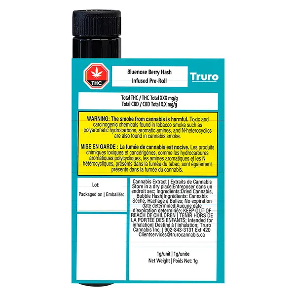 Bluenose Berry Hash Infused Pre-Roll (Pre-Rolls) by Truro