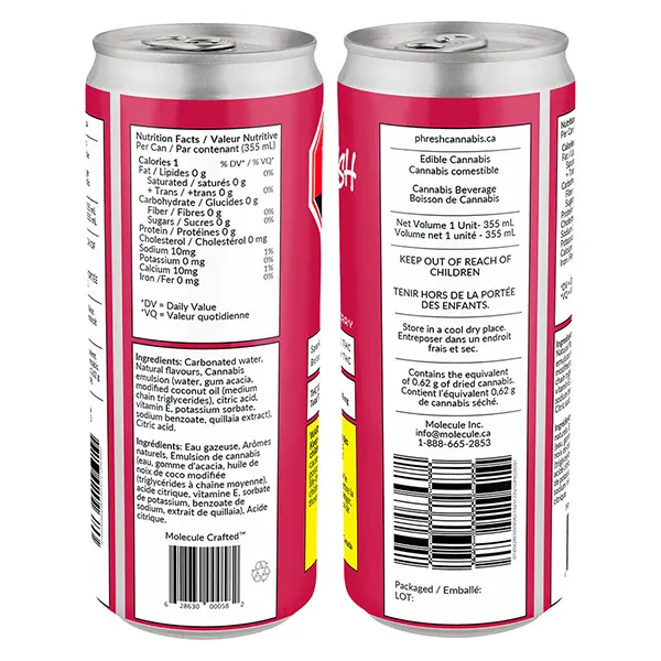 Image for Cherry, cannabis sparkling water by Phresh