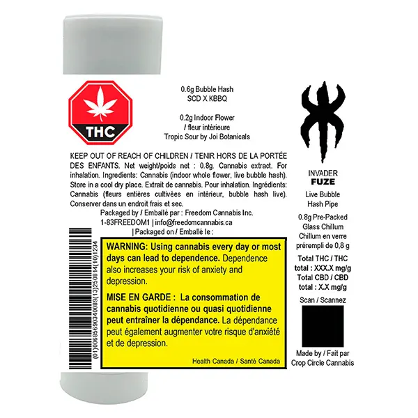 Image for Fuze - Live Bubble Hash Pipe Infused Pre-Roll, cannabis all products by Invader