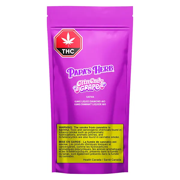 Image for CttnCndy Grape Liquid Diamond AIO, cannabis all products by Papa's Herb