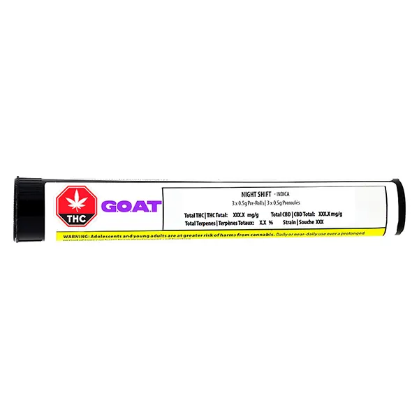 Image for Night Shift Pre-Roll, cannabis all products by G.O.A.T.