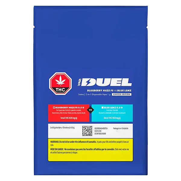DUEL Blueberry Haze FS vs Blue Lemz 2-in-1 Disposable Vape (Disposable Vapes) by Versus