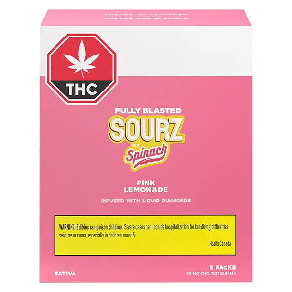 Image for Fully Blasted Pink Lemonade Gummies, cannabis gummies by SOURZ by Spinach