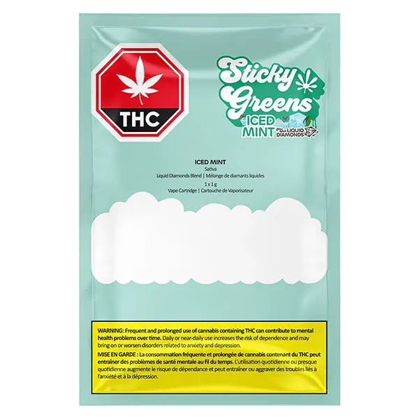 Iced Mint - Liquid Diamond 510 Thread Cartridge (510 Cartridges) by Sticky Greens