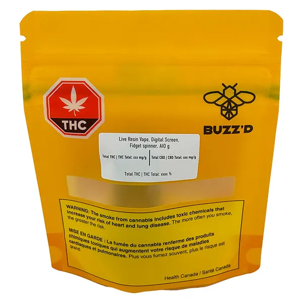 Live Resin Vape Digital Screen Fidget Spinner AIO (Disposable Vapes) by Buzz'd