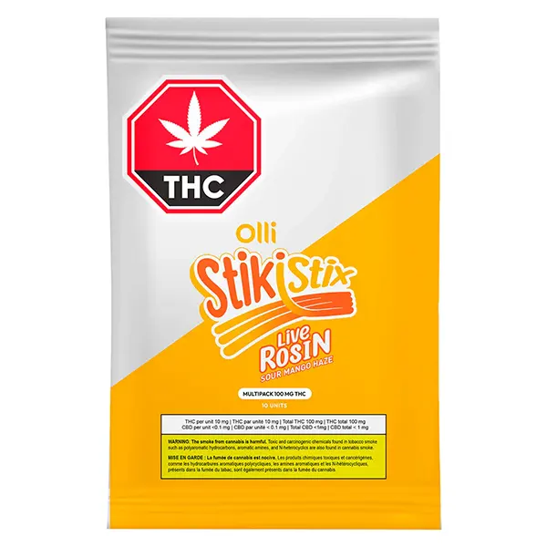 100 THC Multipack Live Rosin Sour Mango Haze (Gummies) by Stikistix