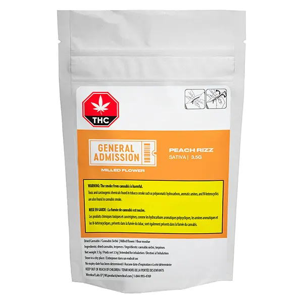 Image for Peach Rizz Milled Flower, cannabis milled flower by General Admission