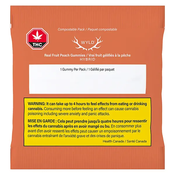 Real Fruit Peach HYBRID Gummies 3:1 CBD:THC (Gummies) by WYLD