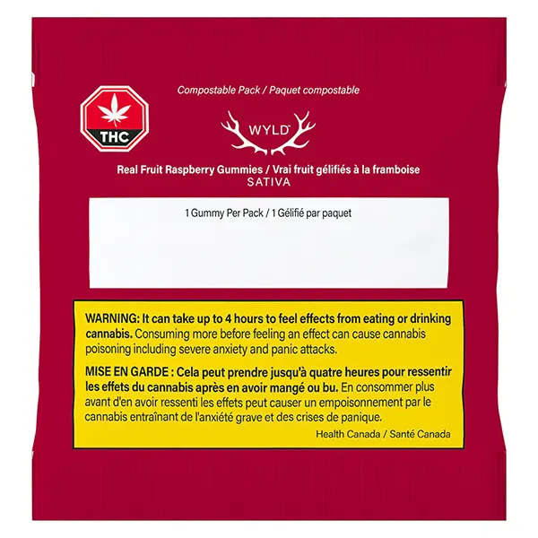 Real Fruit Raspberry SATIVA Gummies (Gummies) by WYLD