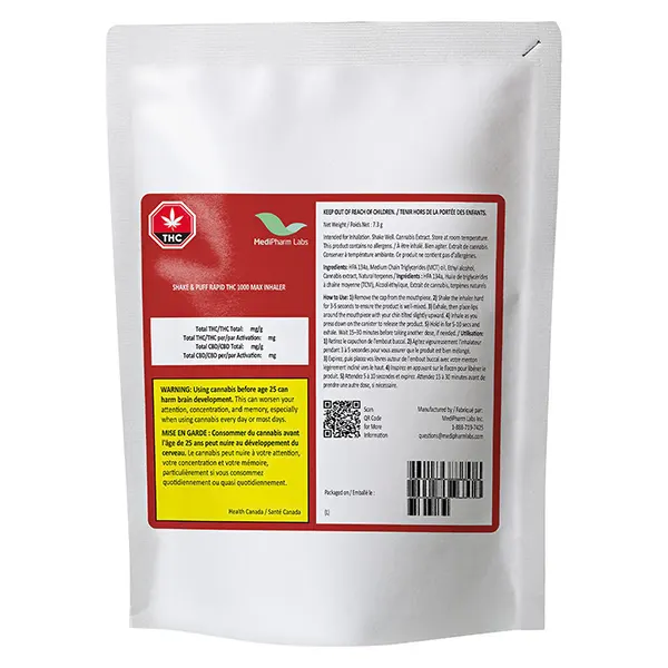 Shake & Puff THC 1000 MAX Inhaler (Oral Sprays) by Fireside