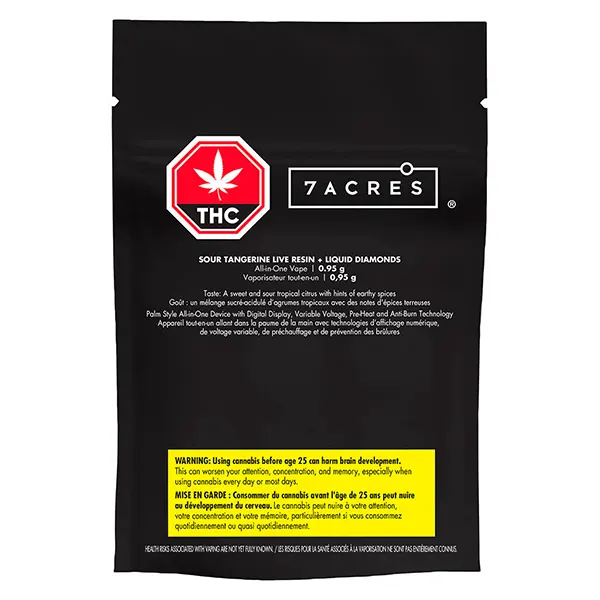 Sour Tangerine Live Resin + Liquid Diamonds AIO (Disposable Vapes) by 7Acres
