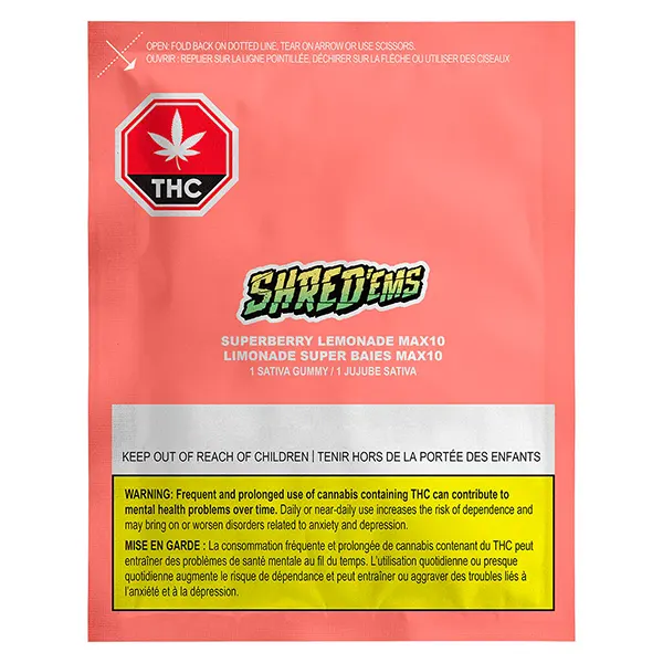 Superberry Lemonade MAX 10 THC Gummy (Gummies) by Shred'ems