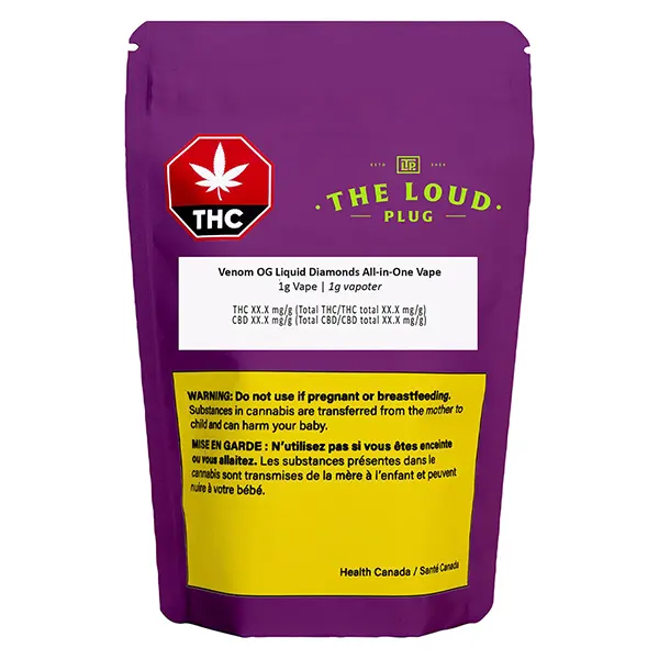 Venom OG Liquid Diamonds All-in-One Vape (Disposable Vapes) by The Loud Plug
