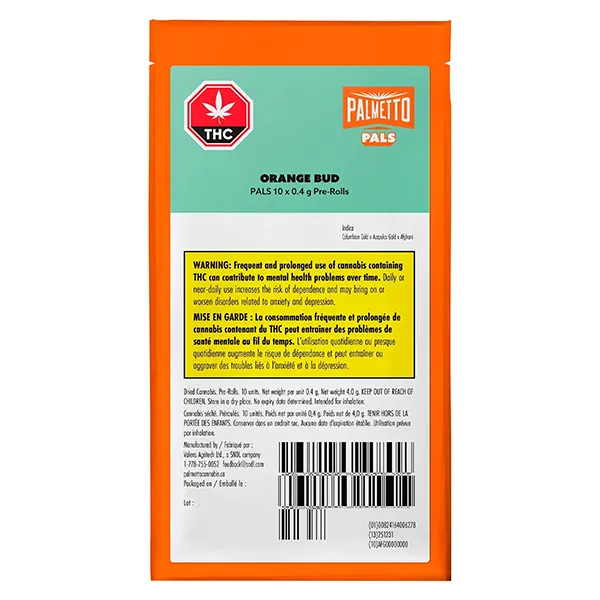 Orange Bud PALS Pre-Roll (Pre-Rolls) by Palmetto