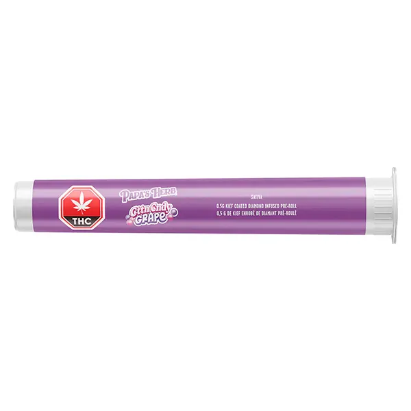 Image for CttnCndy Grape Kief Coated Diamond Infused Pre-Roll, cannabis all products by Papa's Herb