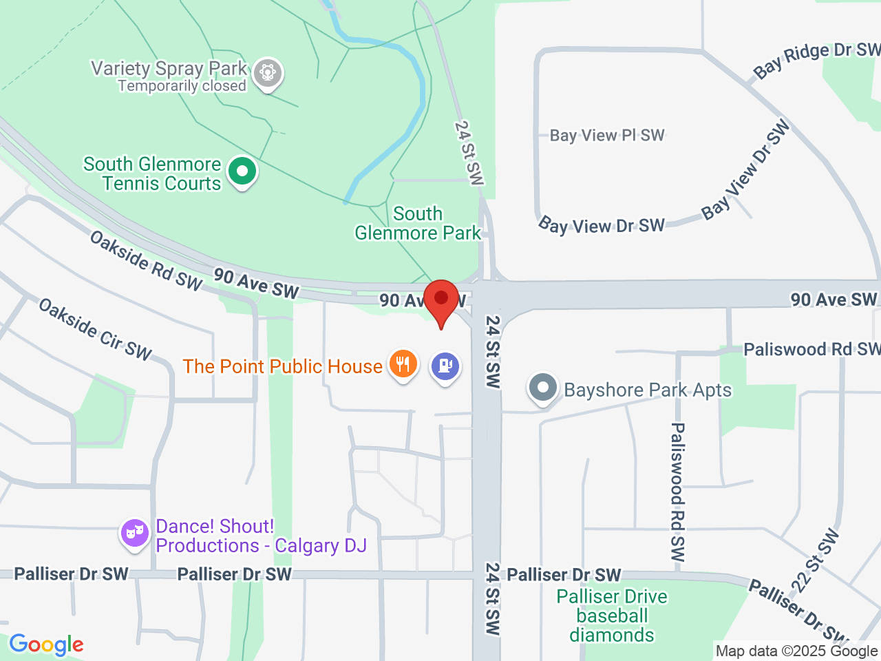 Street map for FOUR20 Oakridge, 205-2515 90 Ave. SW, Calgary AB