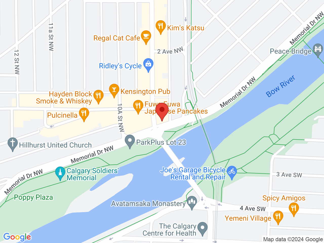 Street map for FOUR20 Kensington, 102 10 St. NW, Calgary AB