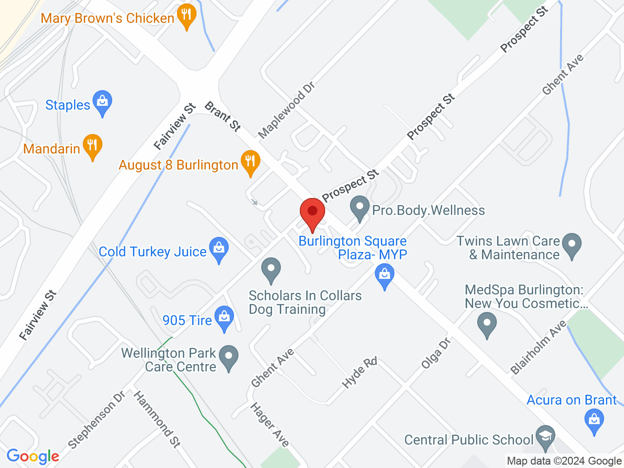 Street map for TreeTop Cannabis, 796 Brant St, Burlington ON