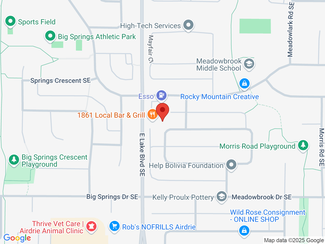 Street map for Best Buds Outlet, 4A-1861 Meadowbrook Dr. SE, Airdrie AB