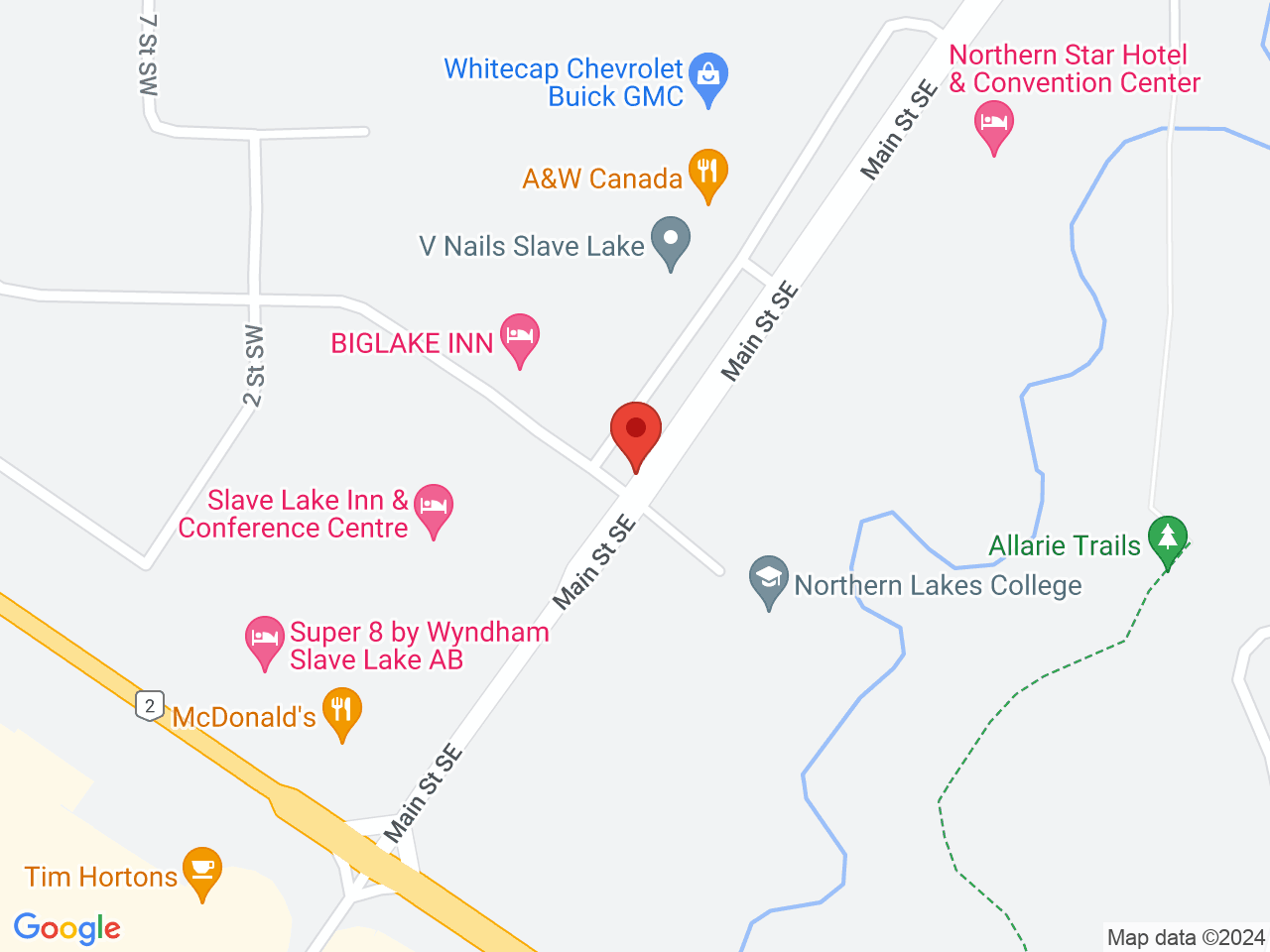 Street map for Canna Cabana, 108-1104 Main St. SW, Slave Lake AB
