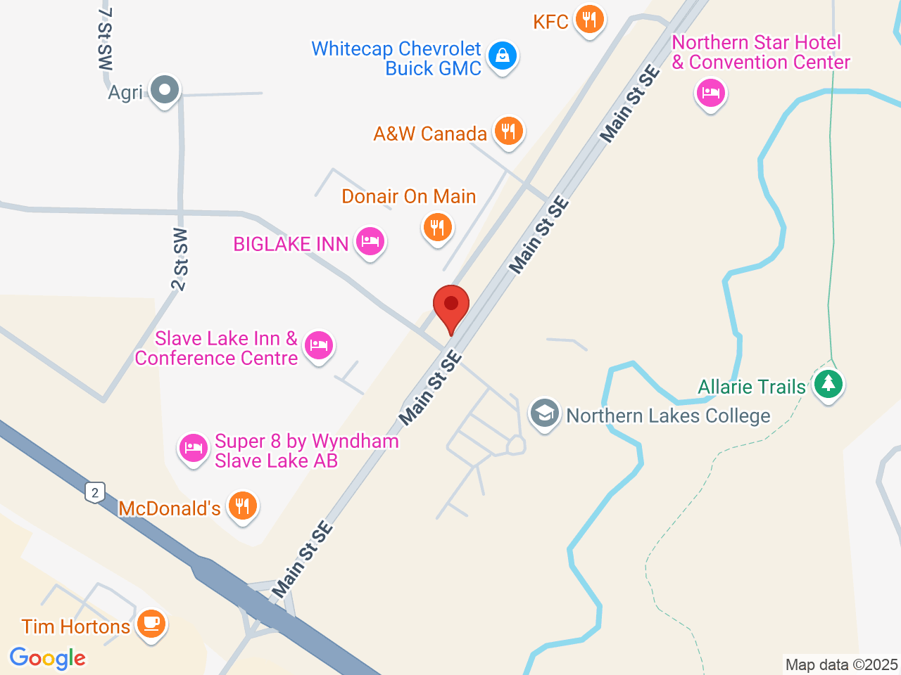 Street map for Canna Cabana, 108-1104 Main St. SW, Slave Lake AB