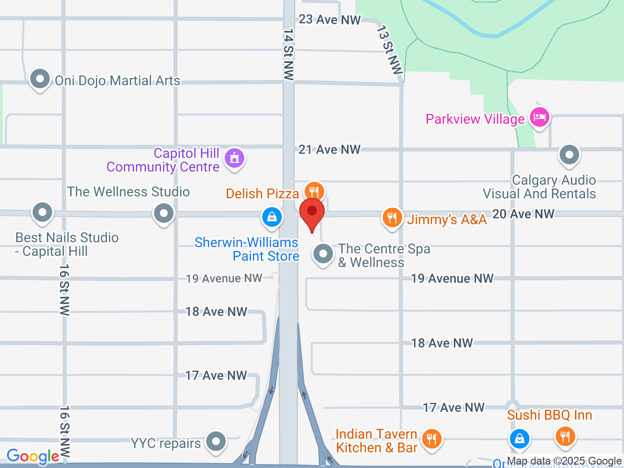 Street map for Bud Bar Cannabis 14 ST, 2008 14 St. NW, Calgary AB