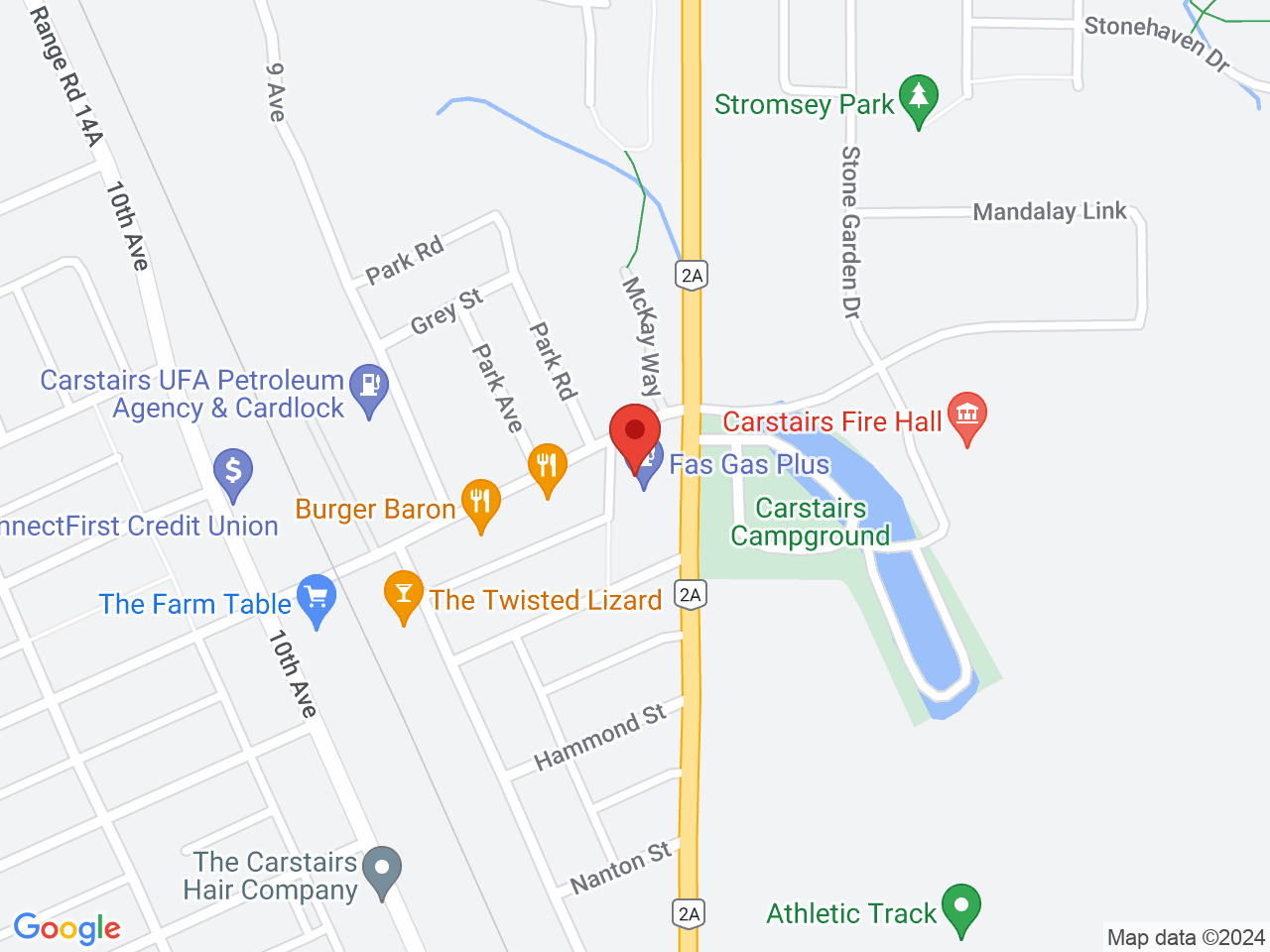 Street map for 123 Cannabis, 802 Centre St., Carstairs AB