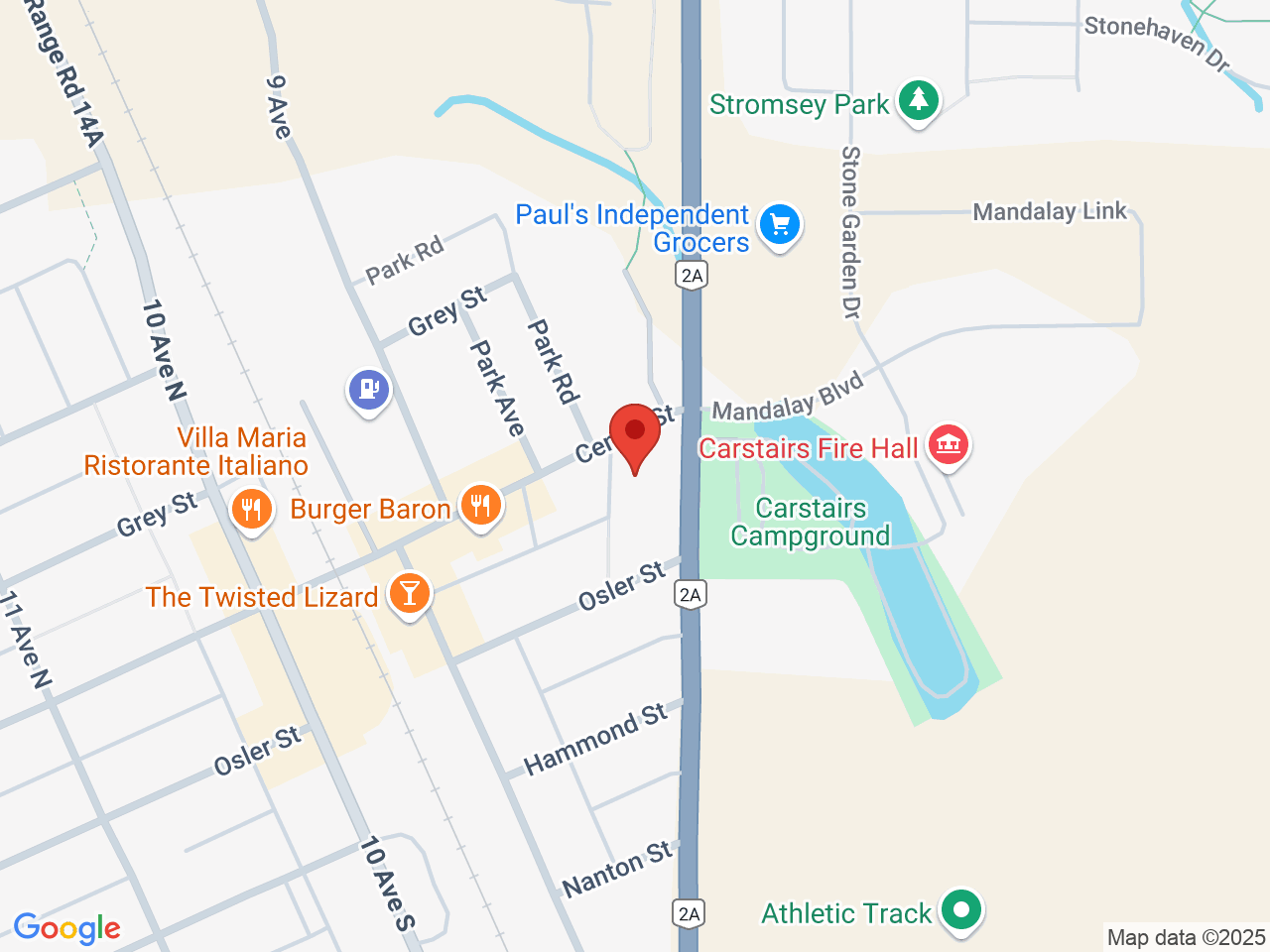 Street map for 123 Cannabis, 802 Centre St., Carstairs AB