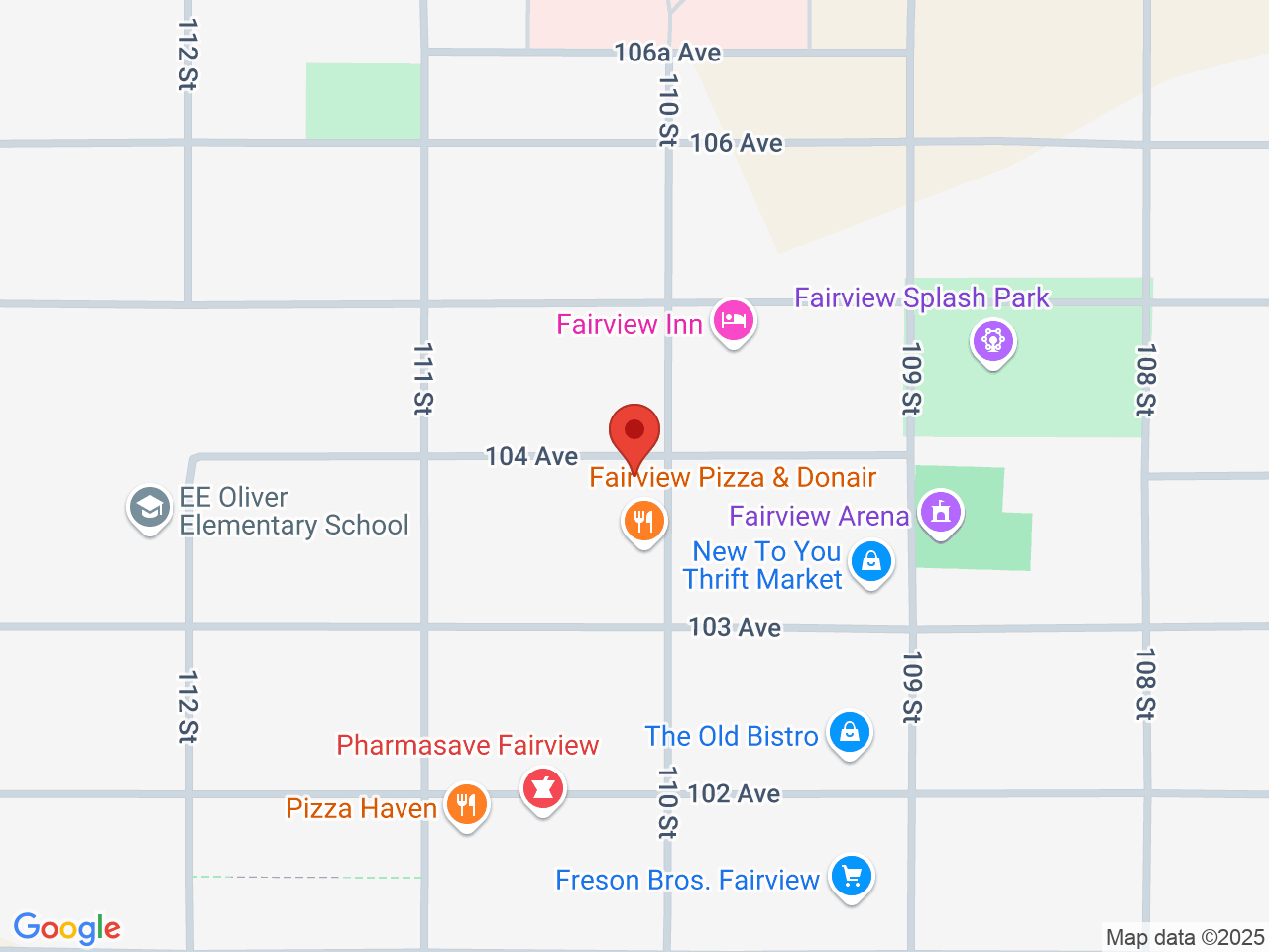 Street map for Bud Runners Cannabis, 10318 110 St., Fairview AB