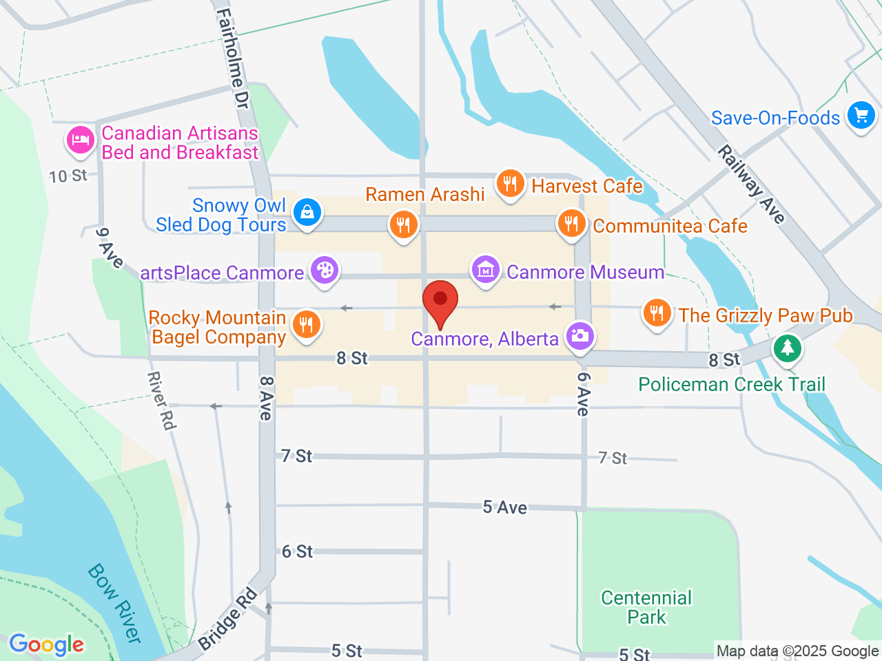 Street map for Canmore Cannabis Company, 900B 7 Ave., Canmore AB