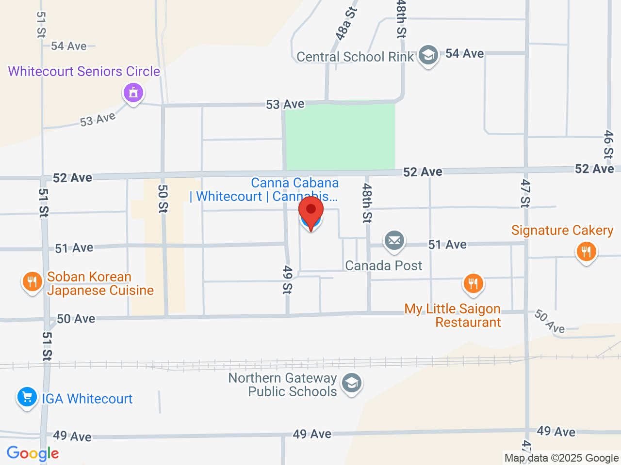 Street map for Canna Cabana Whitecourt, 16-5115 49 St., Whitecourt AB