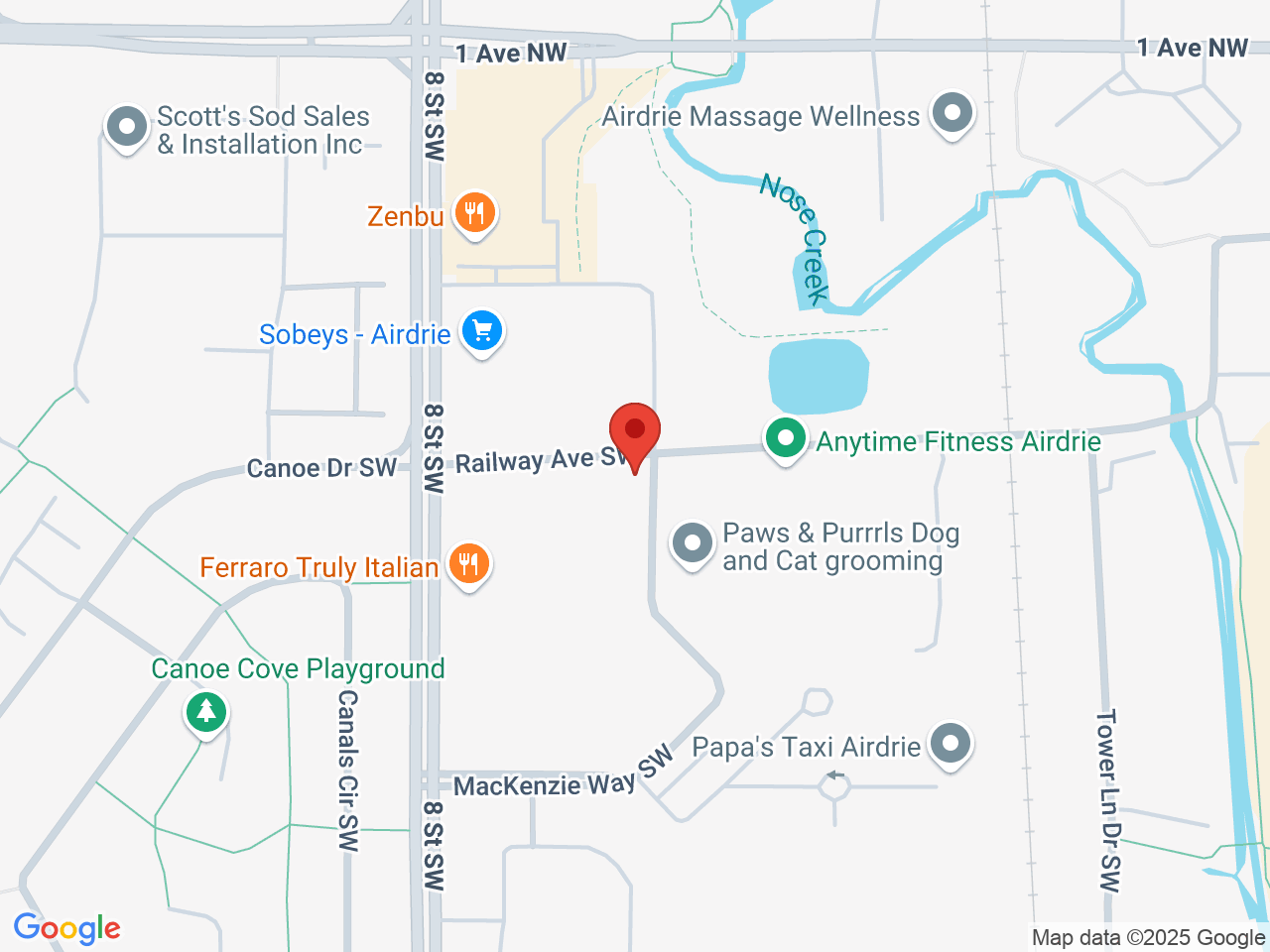 Street map for Canna Cabana Airdrie, 6128 403 Mackenzie Way SW, Airdrie AB