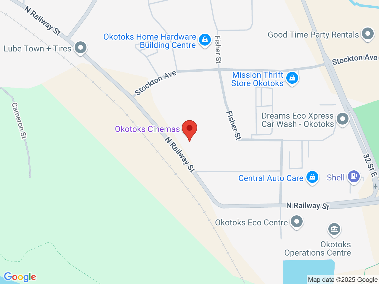 Street map for Canna Cabana Okotoks, 130-100 Stockton Ave., Okotoks AB