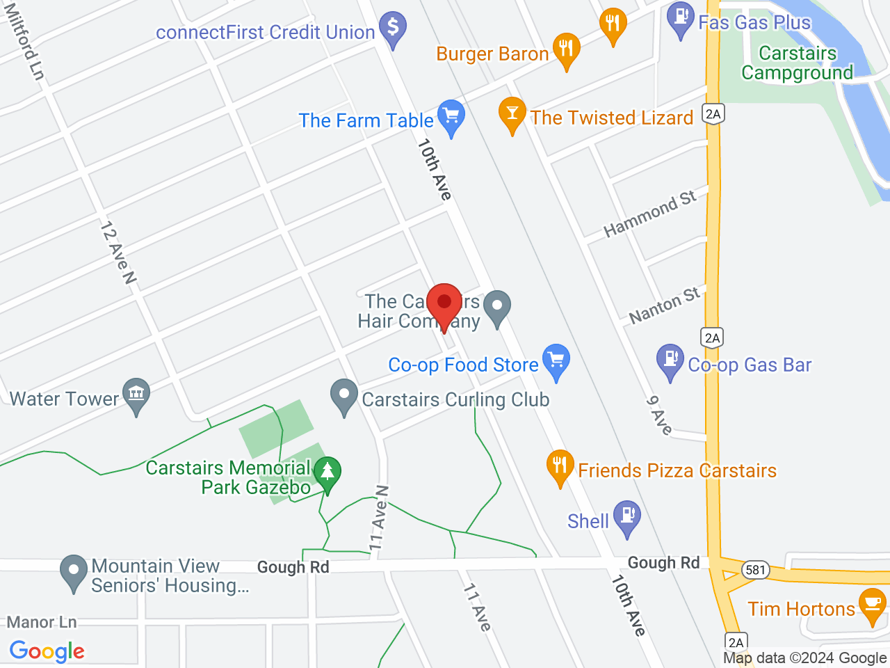 Street map for Canna Corp., 1115 Hammond St., Carstairs AB