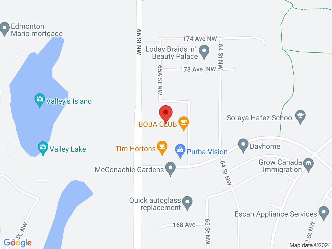 Street map for Cannabis House McConachie West, 6560 170 Ave. NW, Edmonton AB