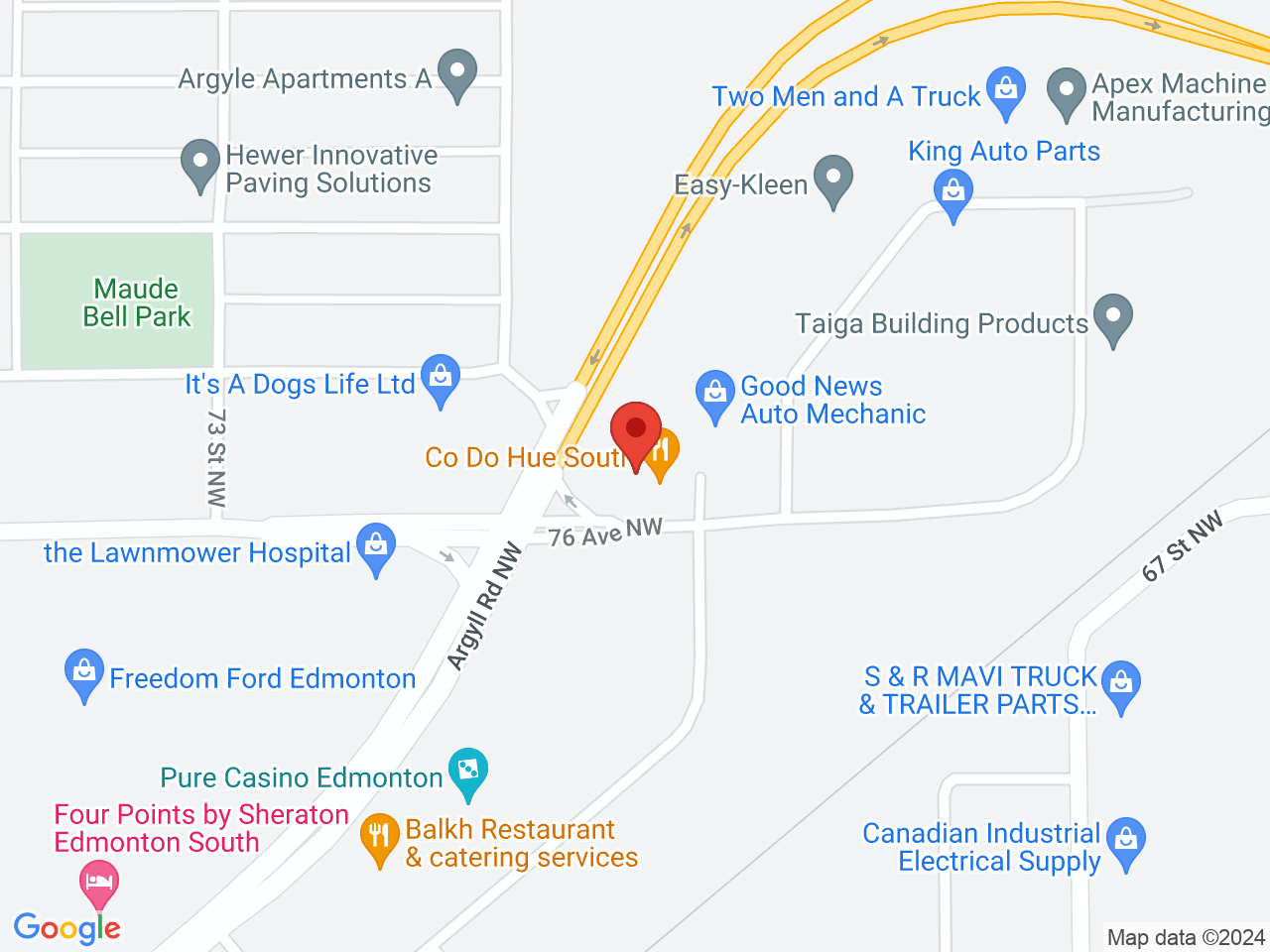 Street map for Cannabis House Argyll, 20-6964 76 Ave. NW, Edmonton AB