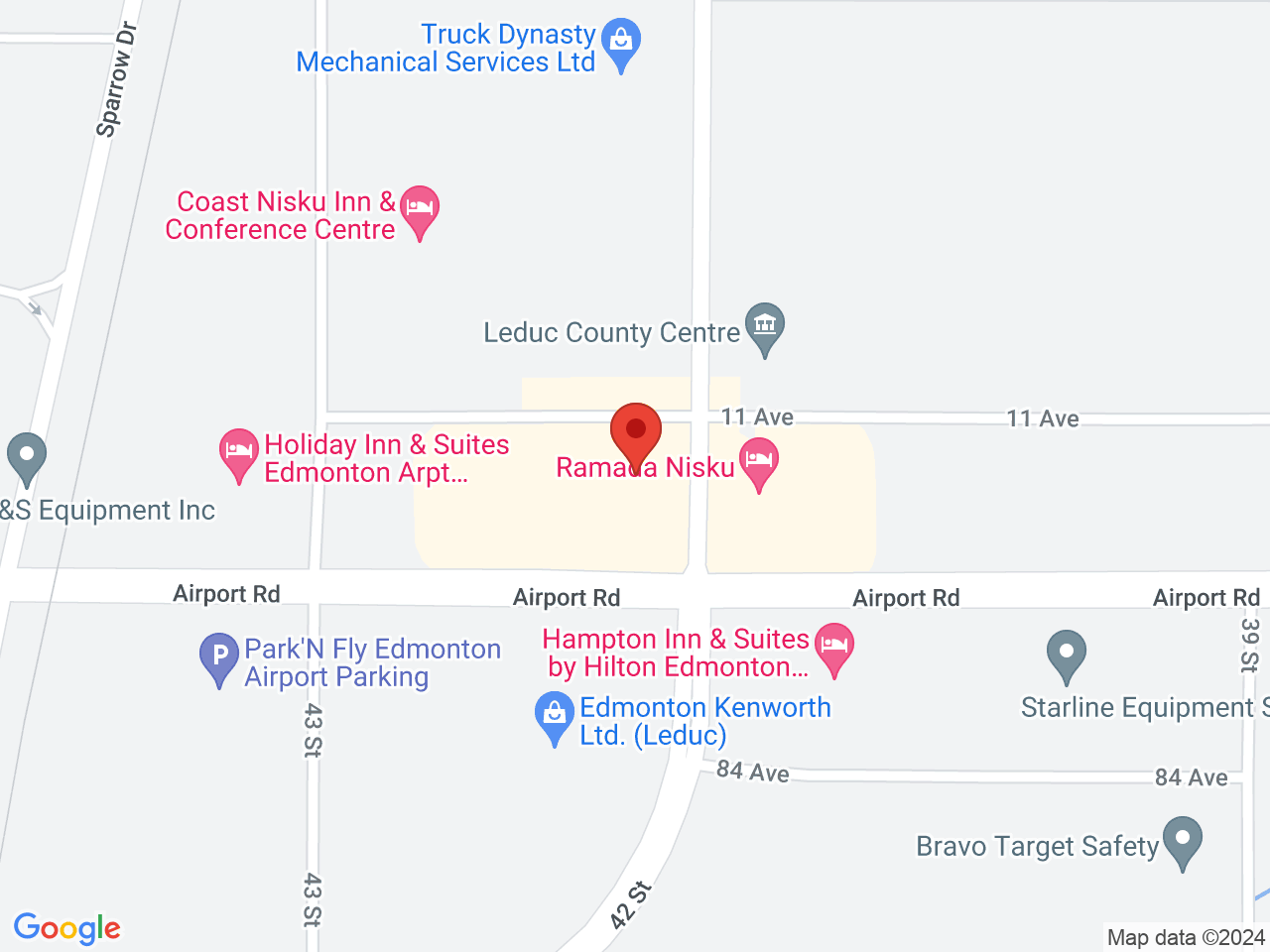 Street map for CannaCAD, 405 11 Ave., Nisku AB
