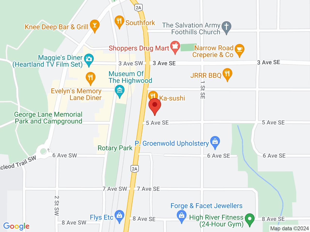 Street map for Choom Cannabis Co. High River, 101-416 Centre St. SE, High River AB