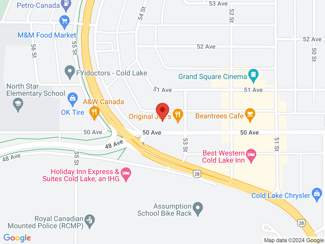 Street map for Canna Cabana, 5308 50 Ave., Cold Lake AB