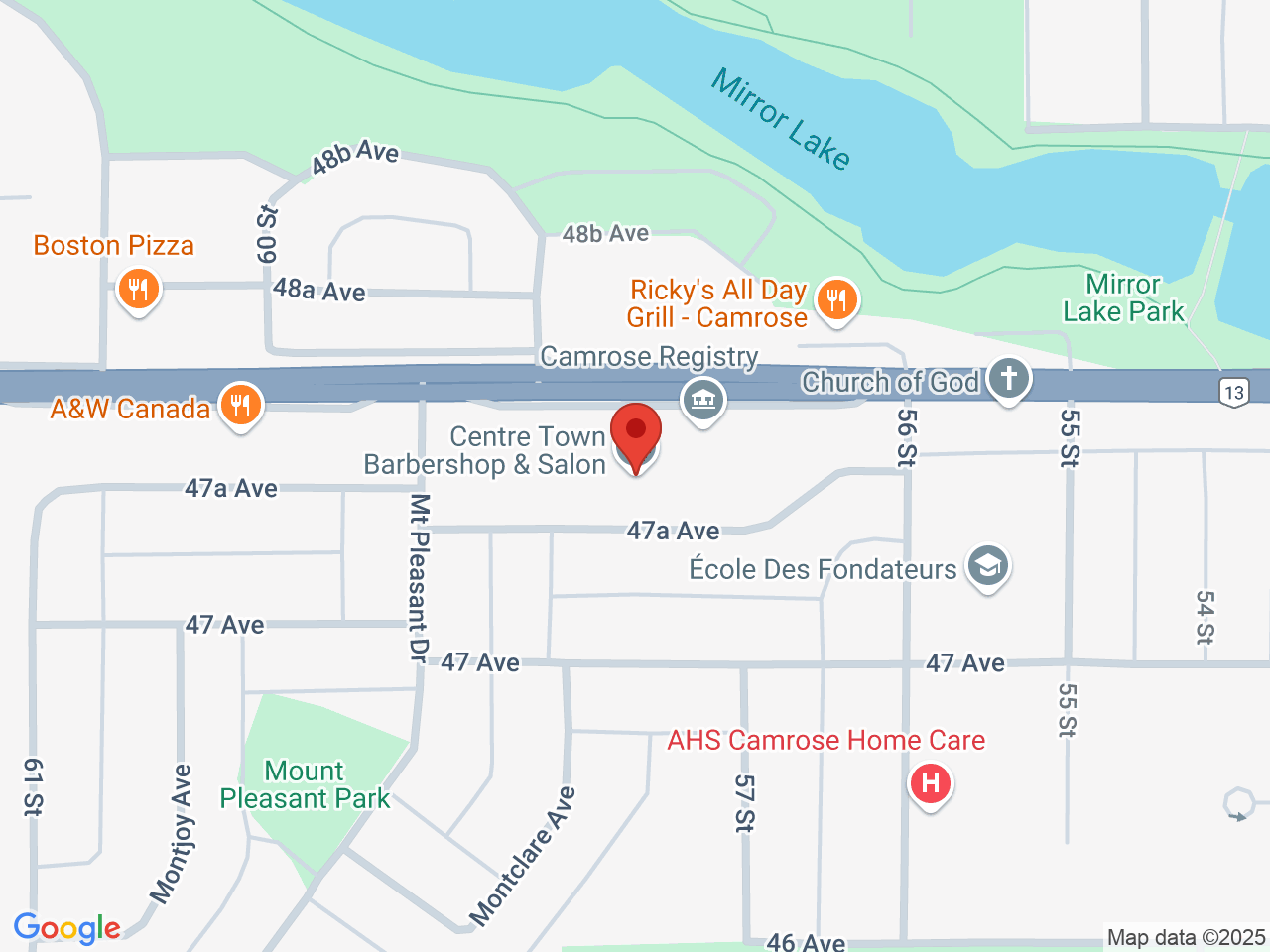 Street map for Choom Cannabis Co. Camrose 48th, 205-5703 48 Ave., Camrose AB