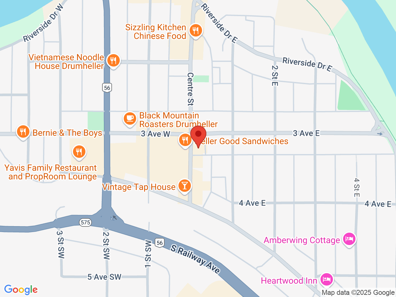 Street map for Canna Cabana Drumheller, 320 Centre St., Drumheller AB