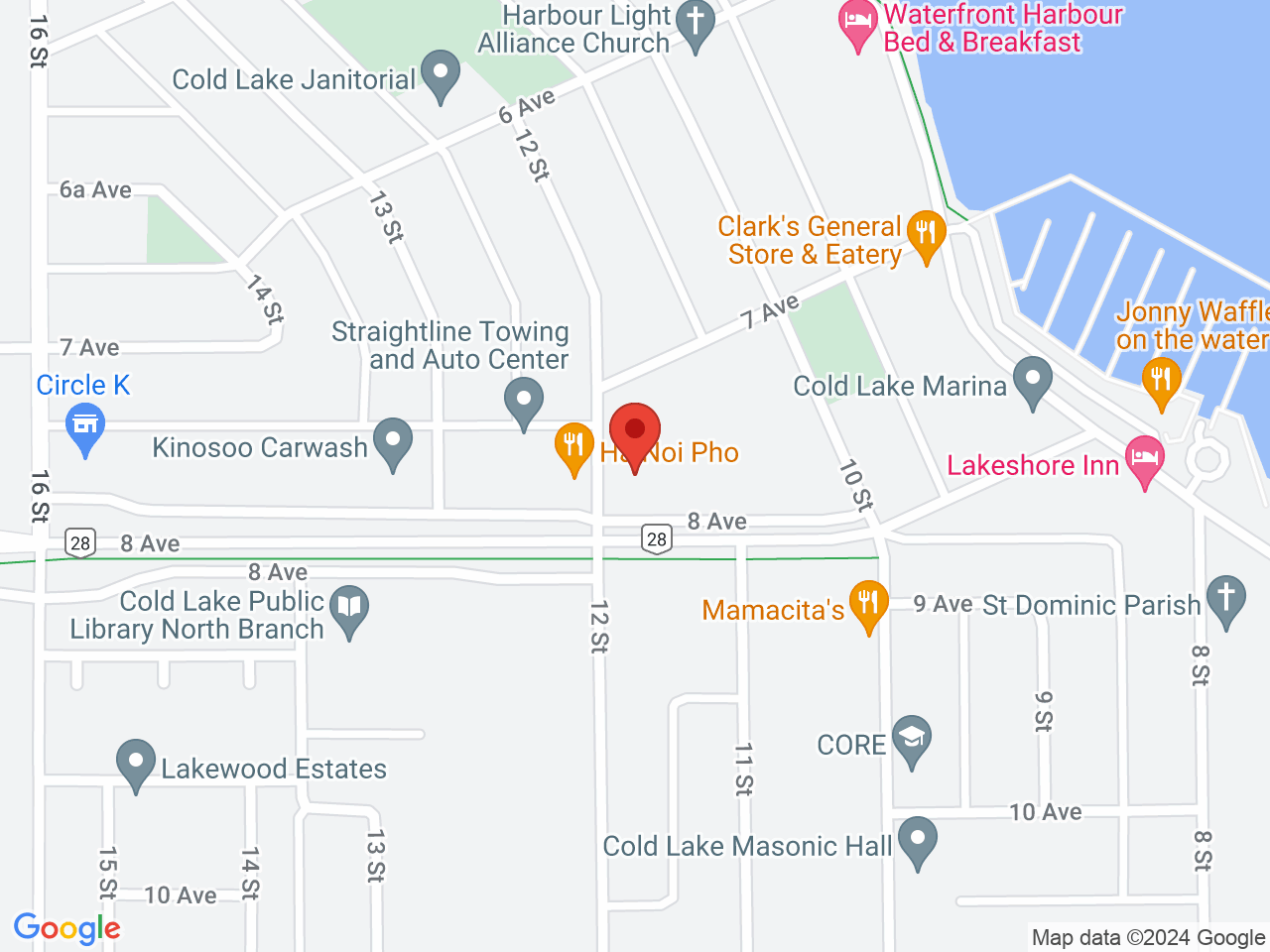 Street map for Canna Cabana, 5-1020 8 Ave., Cold Lake AB