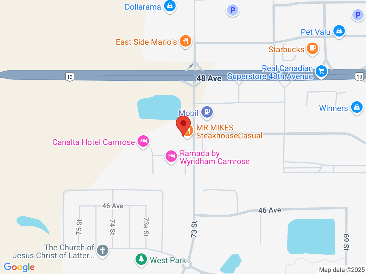 Street map for Choom Cannabis Co. Camrose 73rd, 102-4706 73 St., Camrose AB