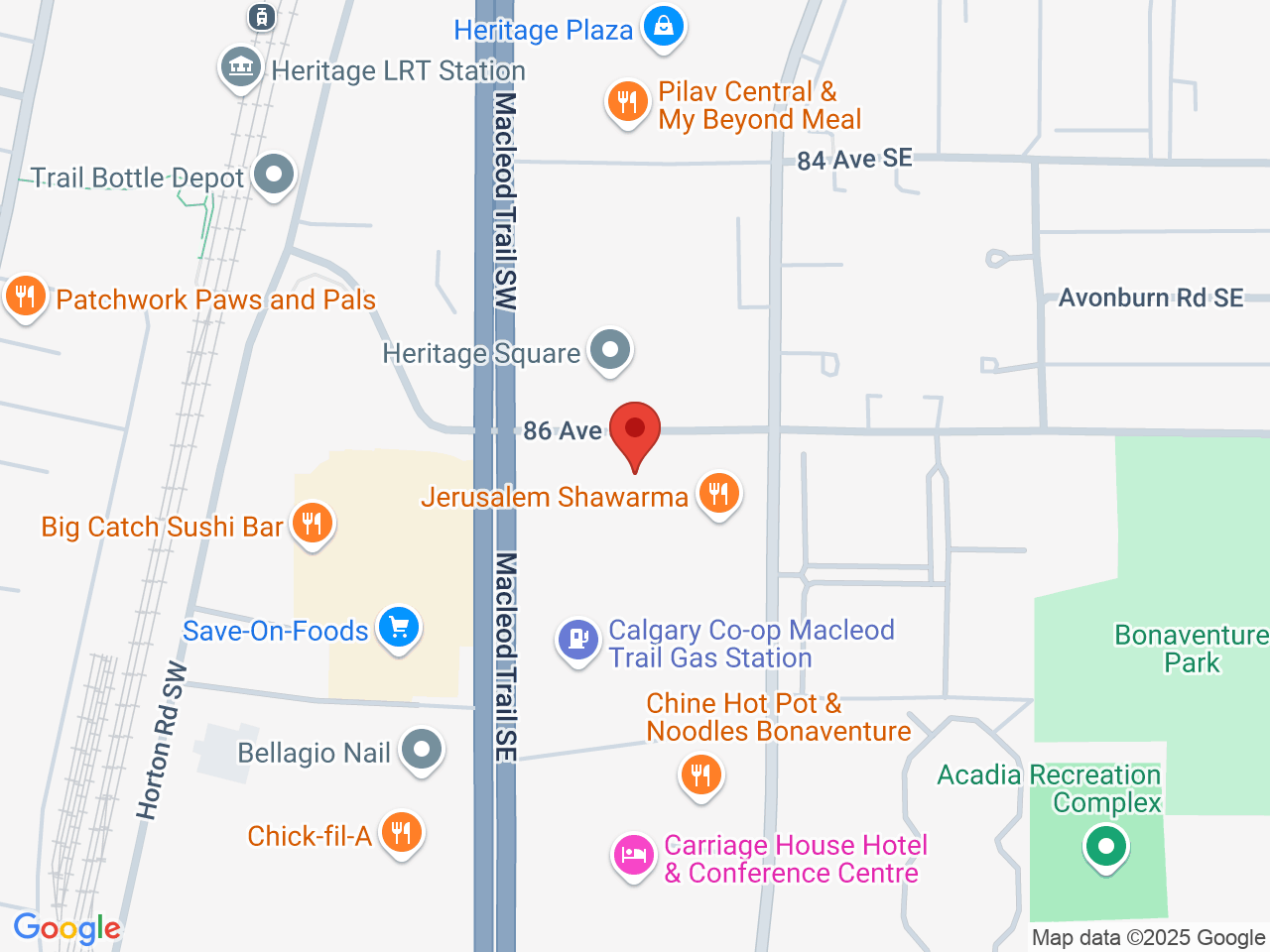 Street map for Co-op Cannabis MacLeod Trail, 7-8720 MacLeod Trail SE, Calgary AB