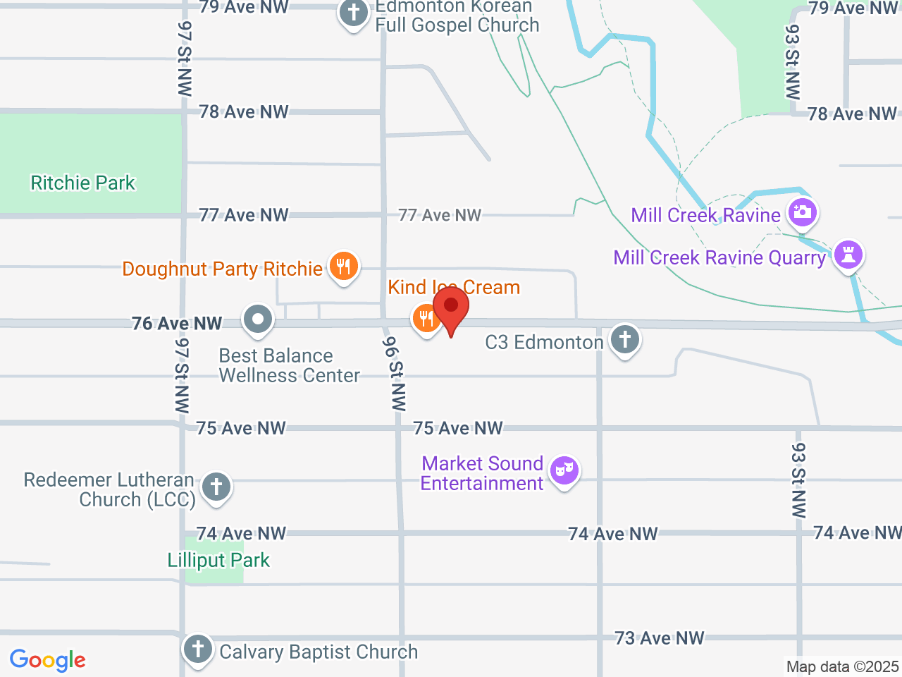 Street map for Crown Cannabis, 9533 76 Ave. NW, Edmonton AB