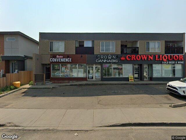 Street view for Crown Cannabis, 9533 76 Ave. NW, Edmonton AB